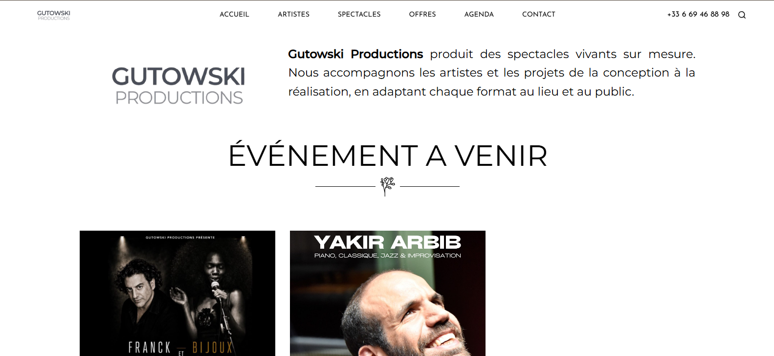Capture du site Gutowski Productions